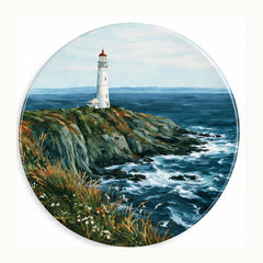 Rugged Coastal Lighthouse Seascape Wall Plate