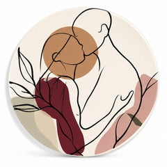 Earth Tone Abstract Line Figure Wall Plate