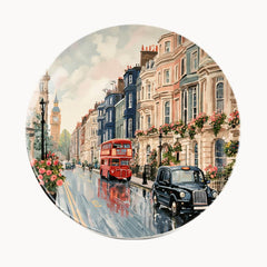 London Rose-Lined Street Wall Plate