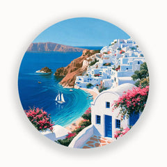 Santorini Bougainvillea Cove Wall Plate