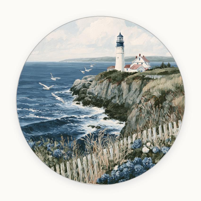 Coastal Lighthouse & Seabirds Wall Plate