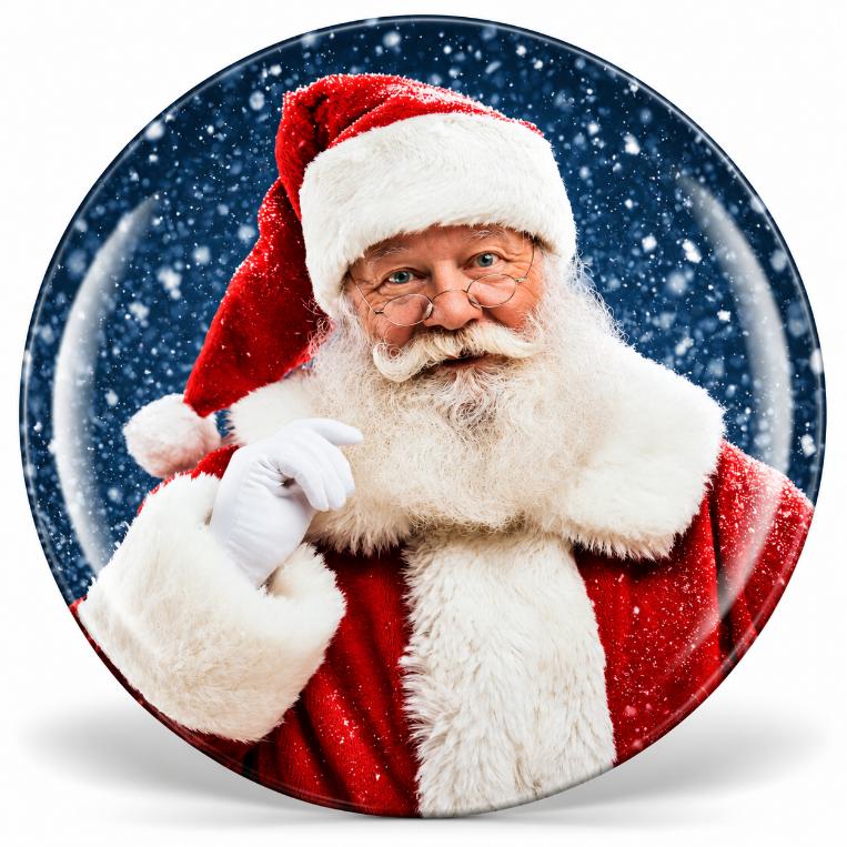 Classic Santa Snowfall Portrait Wall Plate