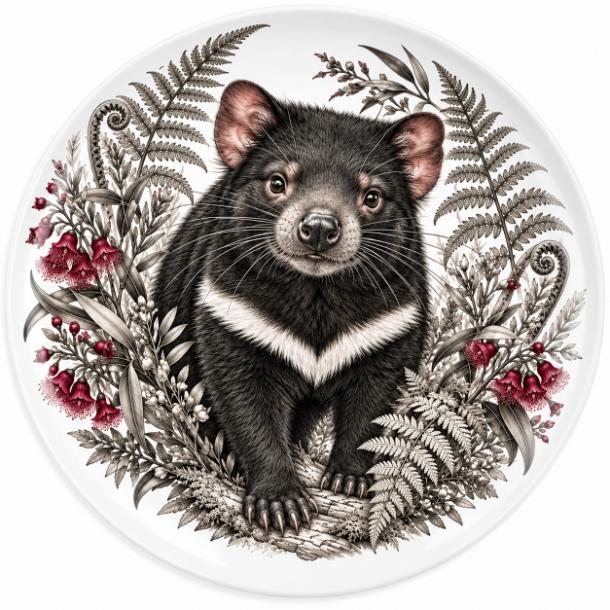 Tasmanian Devil Fern & Bellflower Wall Plate