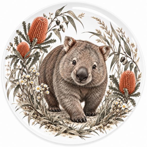 Wombat & Banksia Bushland Wall Plate