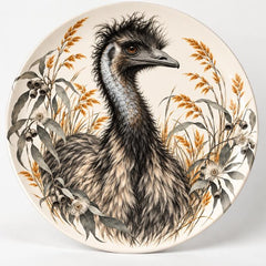 Emu Among Golden Grasses Wall Plate