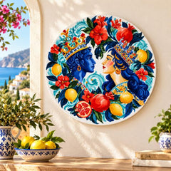 Sicilian Royal Romance Wall Plate displayed on a wall