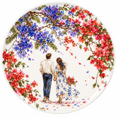 Bougainvillea Love Story Couple Wall Plate