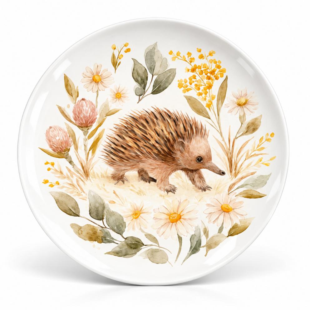 Wombat in Wildflower Meadow Wall Plate