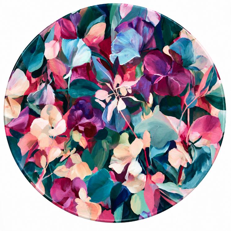 Midnight Bloom Abstract Botanical Wall Plate