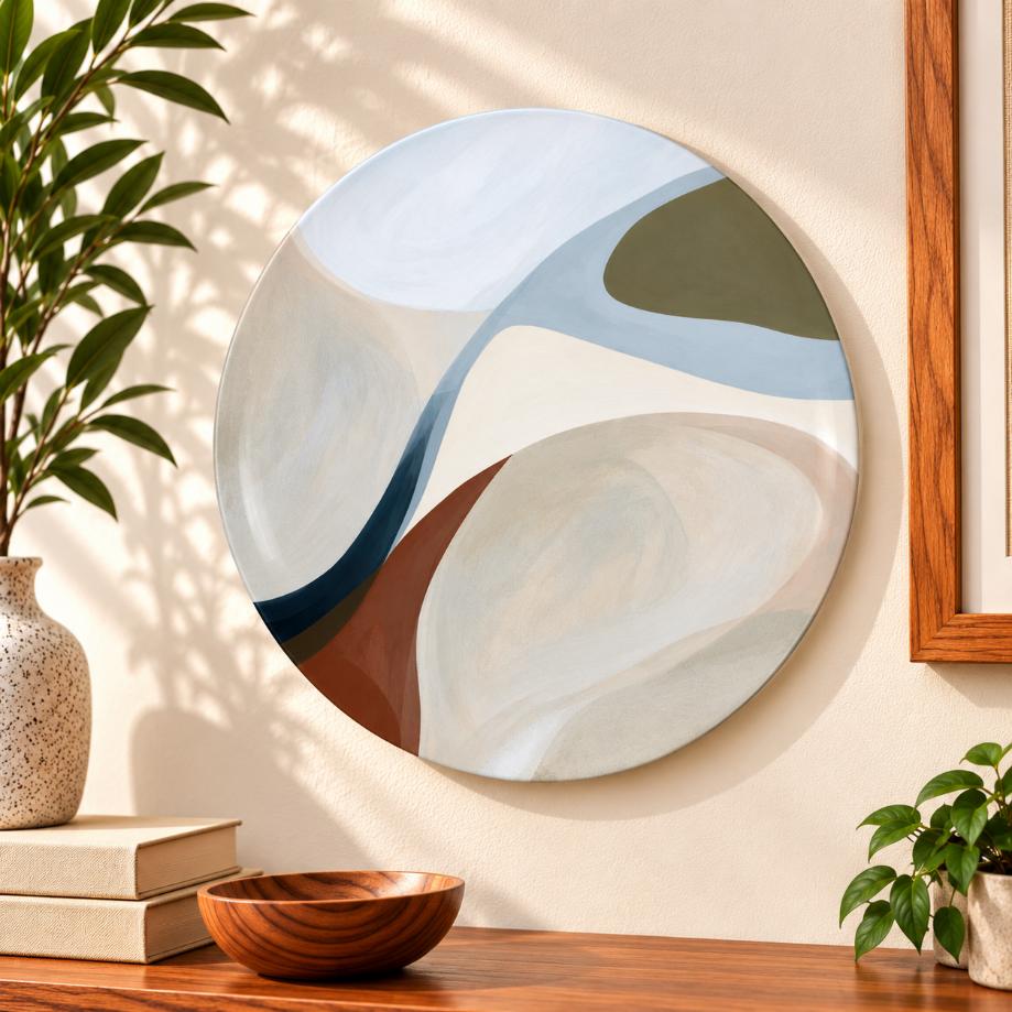 Serene Tides Minimalist Wall Plate displayed on a wall