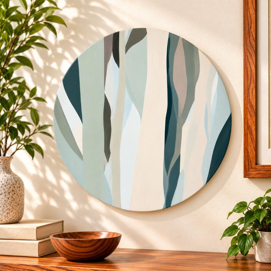 Quiet Current Minimalist Wall Plate displayed on a wall