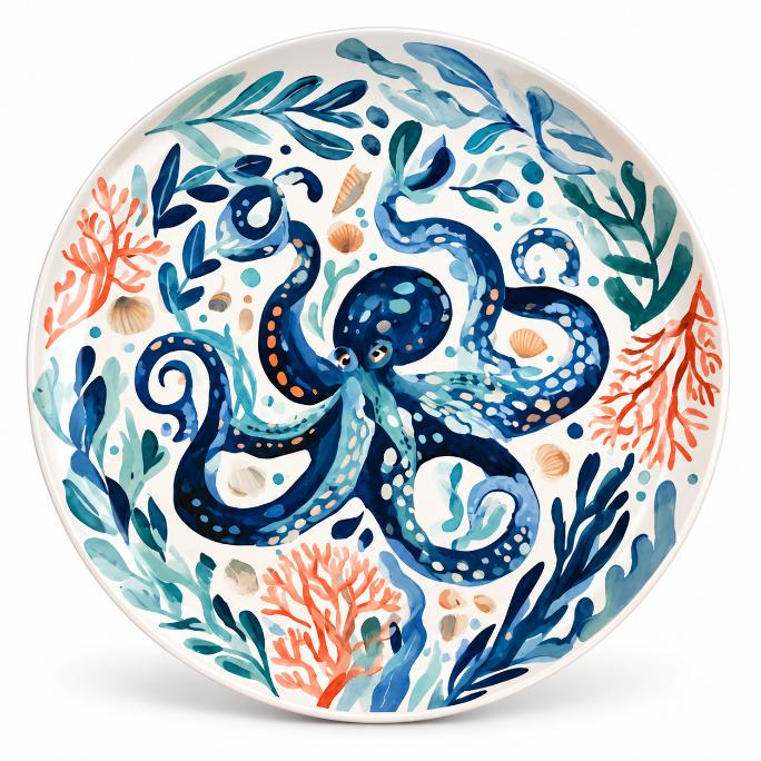 Midnight Octopus Reef Wall Plate