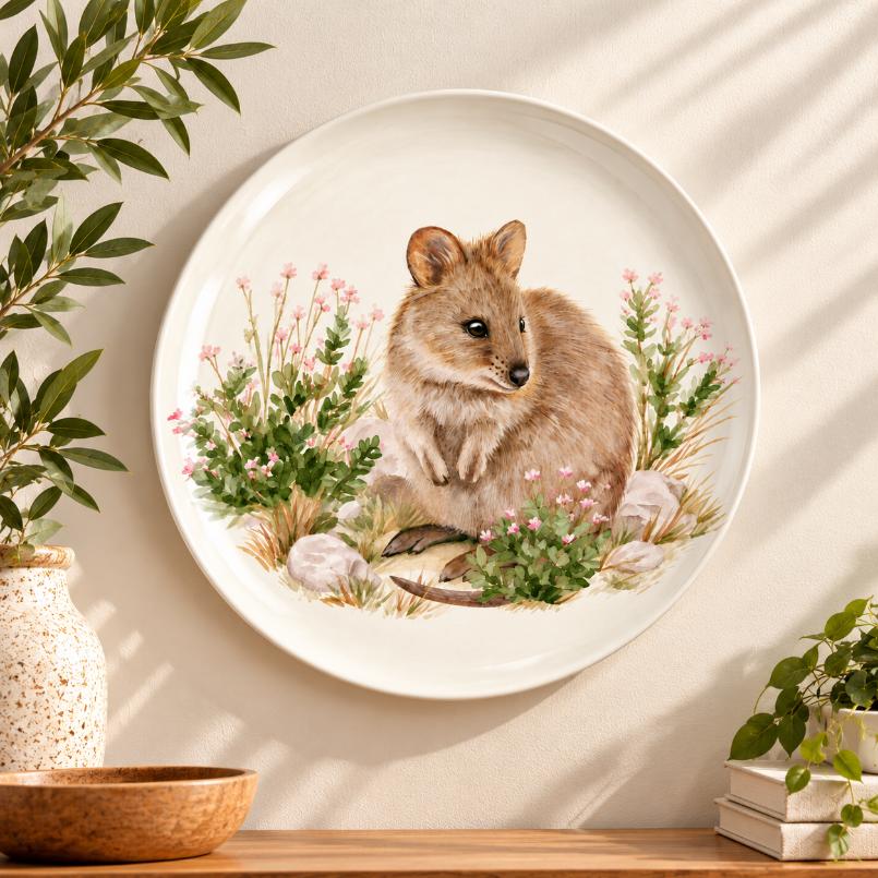 Gentle Nursery Animal Art Wall Plate displayed on a wall
