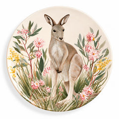 Kangaroo Among Wildflowers Australian Wildlife Wall Plate