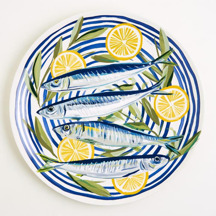 Mediterranean Sardines and Lemons Wall Plate