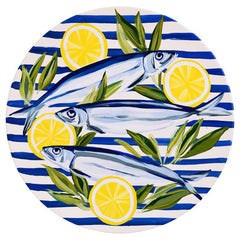 Mediterranean Sardines and Lemon Stripe Wall Plate