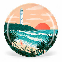 Lighthouse Turquoise Surf Sunset Wall Plate