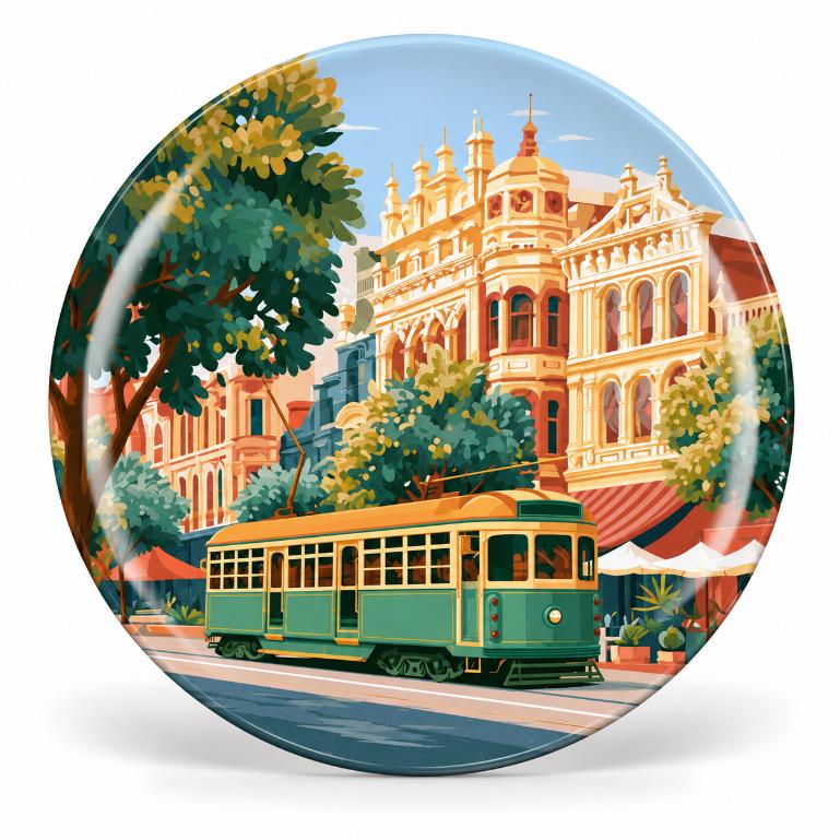 Heritage Tram & Grand City Streets Wall Plate