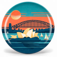 Sydney Harbour Sunset Icons Wall Plate
