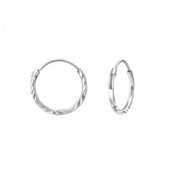 Silver Diamond Ear Hoops