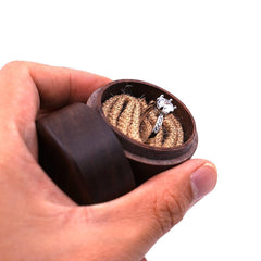 Walnut Round Wood Ring Box