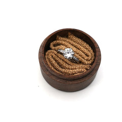 Walnut Round Wood Ring Box