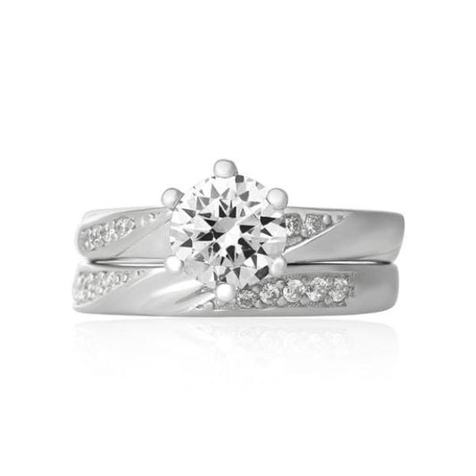 Vintage Style Wedding Ring Set