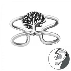 Tree Silver Ear Cuff