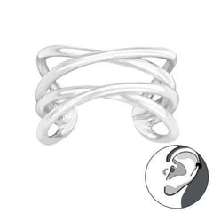 Sterling Silver Criss Cross Ear Cuff