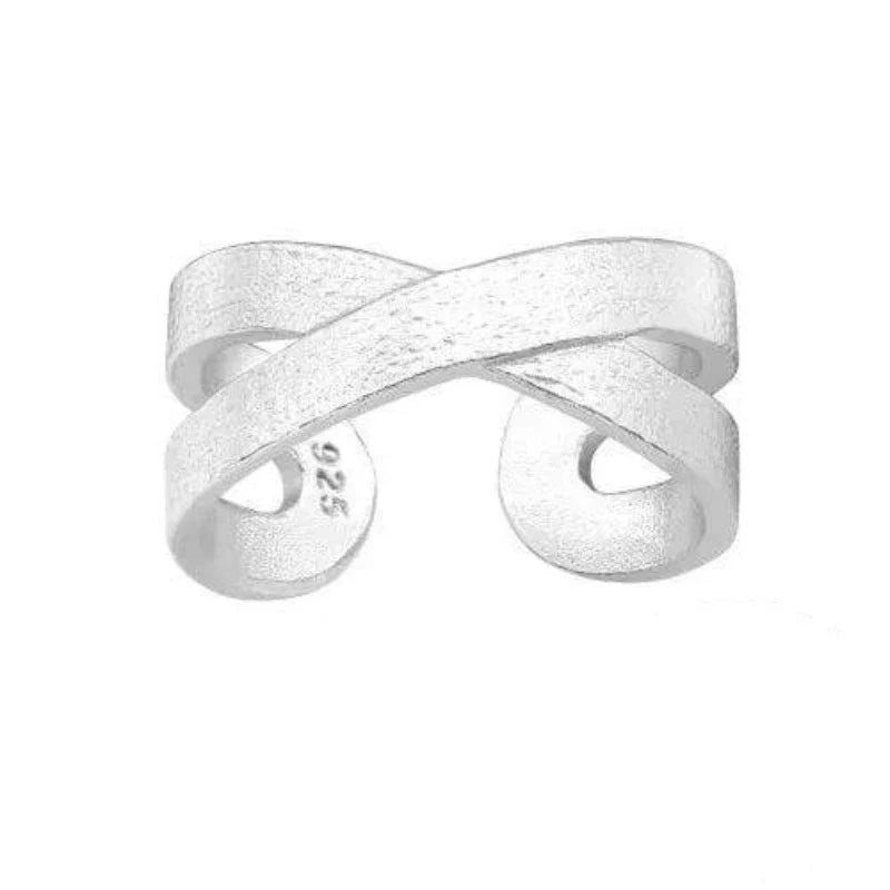 Silver Cross Ear Cuff Earrings