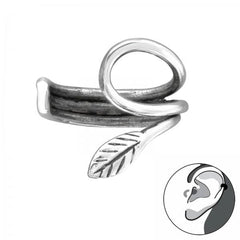 Silver Leaf Ear Cuff