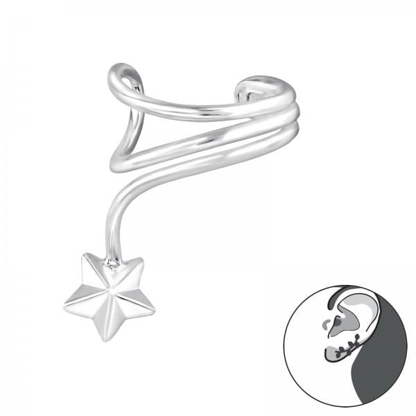 Star Silver Ear Cuff