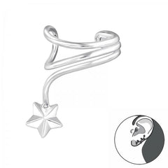 Star Silver Ear Cuff