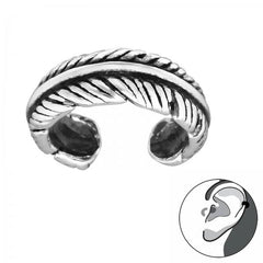 Silver Feather Ear Cuff