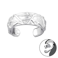 Silver Patterned Ear Cuff