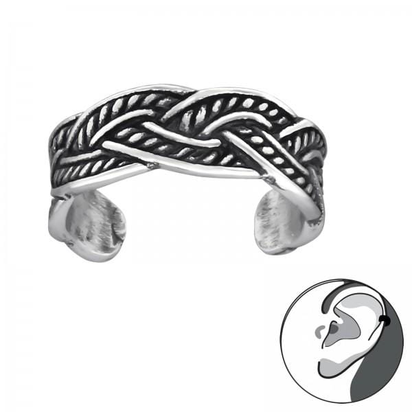 Intertwining Silver Ear Cuff
