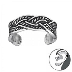 Intertwining Silver Ear Cuff