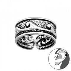 Silver Wave Ear Cuff