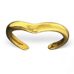 Sterling Silver 14k Gold Plated Wave Ear Cuff