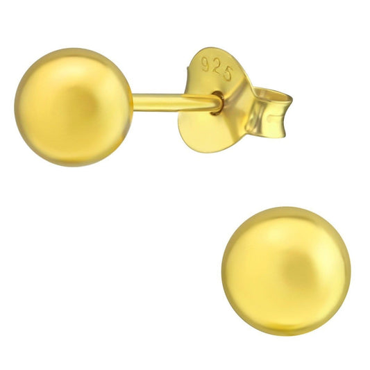 Silver Gold Ball Ear Studs 5mm