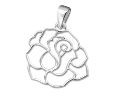 Silver Rose Cut-out Pendant