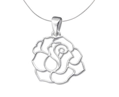 Silver Rose Cut-out Pendant