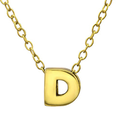 Gold plated Sterling silver Letter D Necklace
