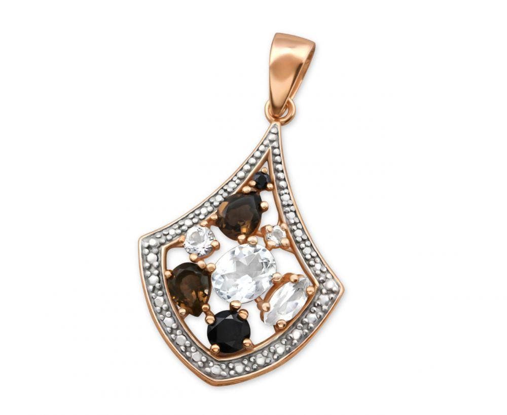 Rose-Gold Pendant with Semi-precious Stones