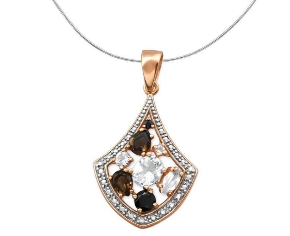 Rose-Gold Pendant with Semi-precious Stones
