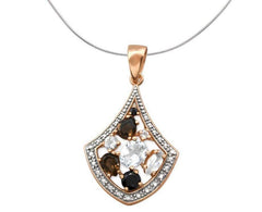 Rose-Gold Pendant with Semi-precious Stones