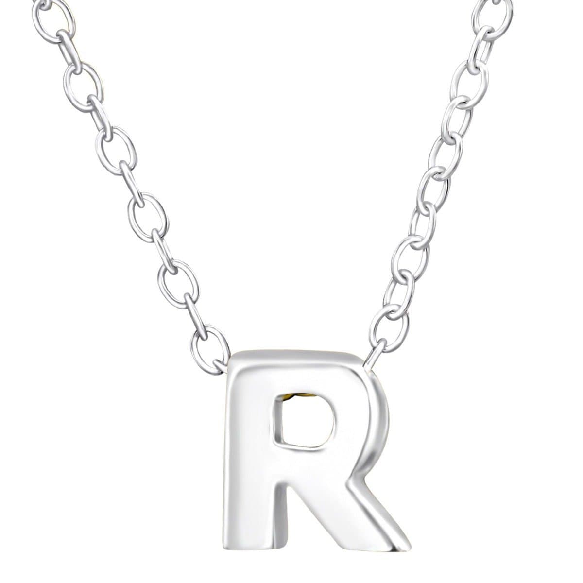 Sterling Silver Letter R Necklace