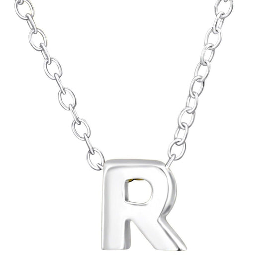 Sterling Silver Letter R Necklace