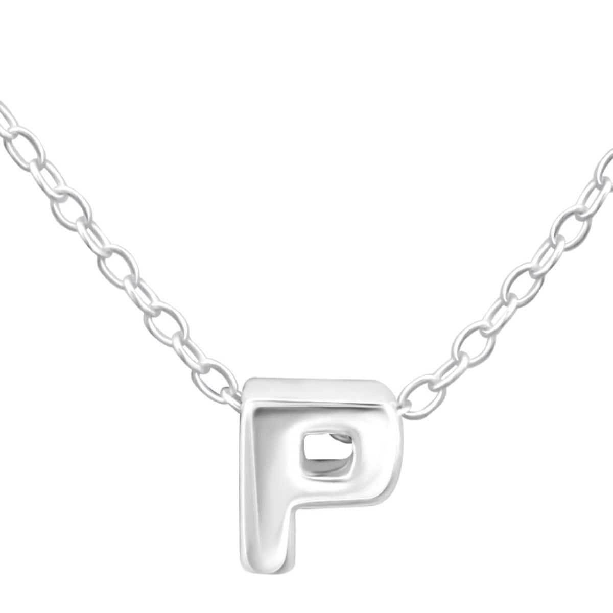 Sterling Silver Letter P Necklace