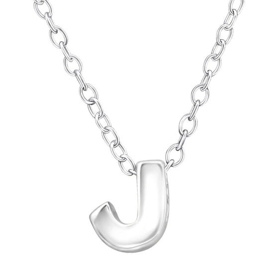 Sterling Silver Letter J Necklace
